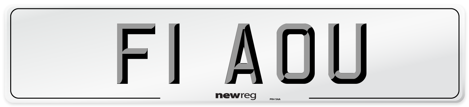 F1 AOU Number Plate from New Reg